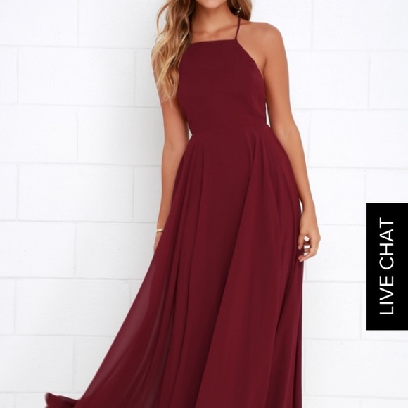 lulus long burgundy dress